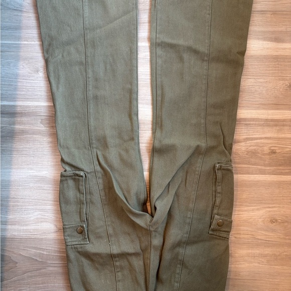 Edikted Pants - Edikted Olive Bootcut Cargo Pants